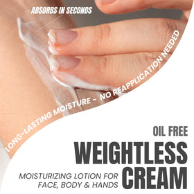 Close-up of Alozera Hydrating Body Lotion texture
