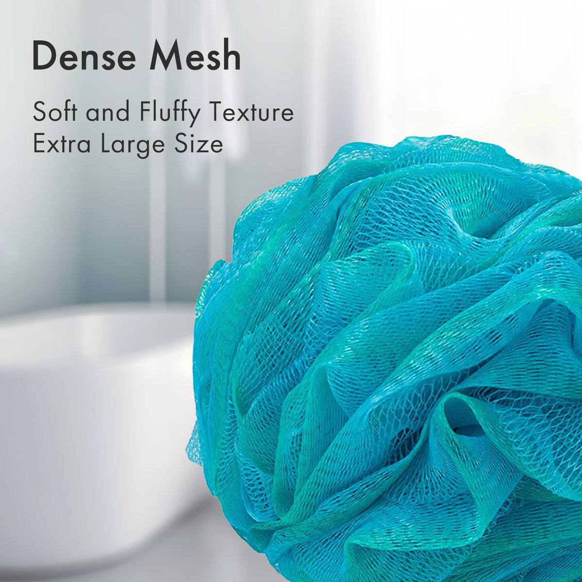 Close-up of AmazerBath Loofah Sponge showing dense mesh texture