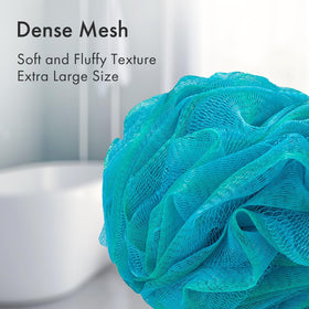 Close-up of AmazerBath Loofah Sponge showing dense mesh texture