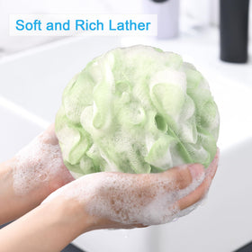 Close-up of AmazerBath loofah sponge showing its fluffy texture