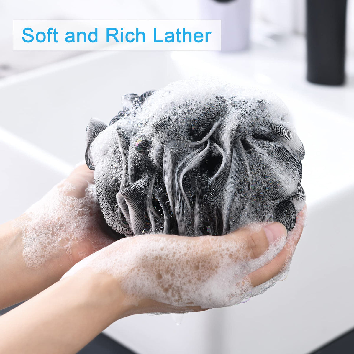 Close-up of AmazerBath Loofah Sponge texture
