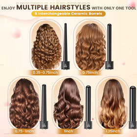 Close-up of Amgcive curling wand barrel for small curls