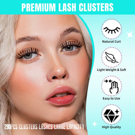 Close-up of AMZGIRL LASH 14mm wispy eyelash extensions