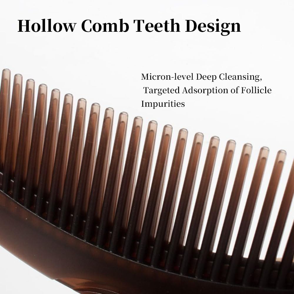 Close-up of AMZWISH Dandruff Comb's hollow teeth design