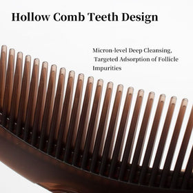 Close-up of AMZWISH Dandruff Comb's hollow teeth design