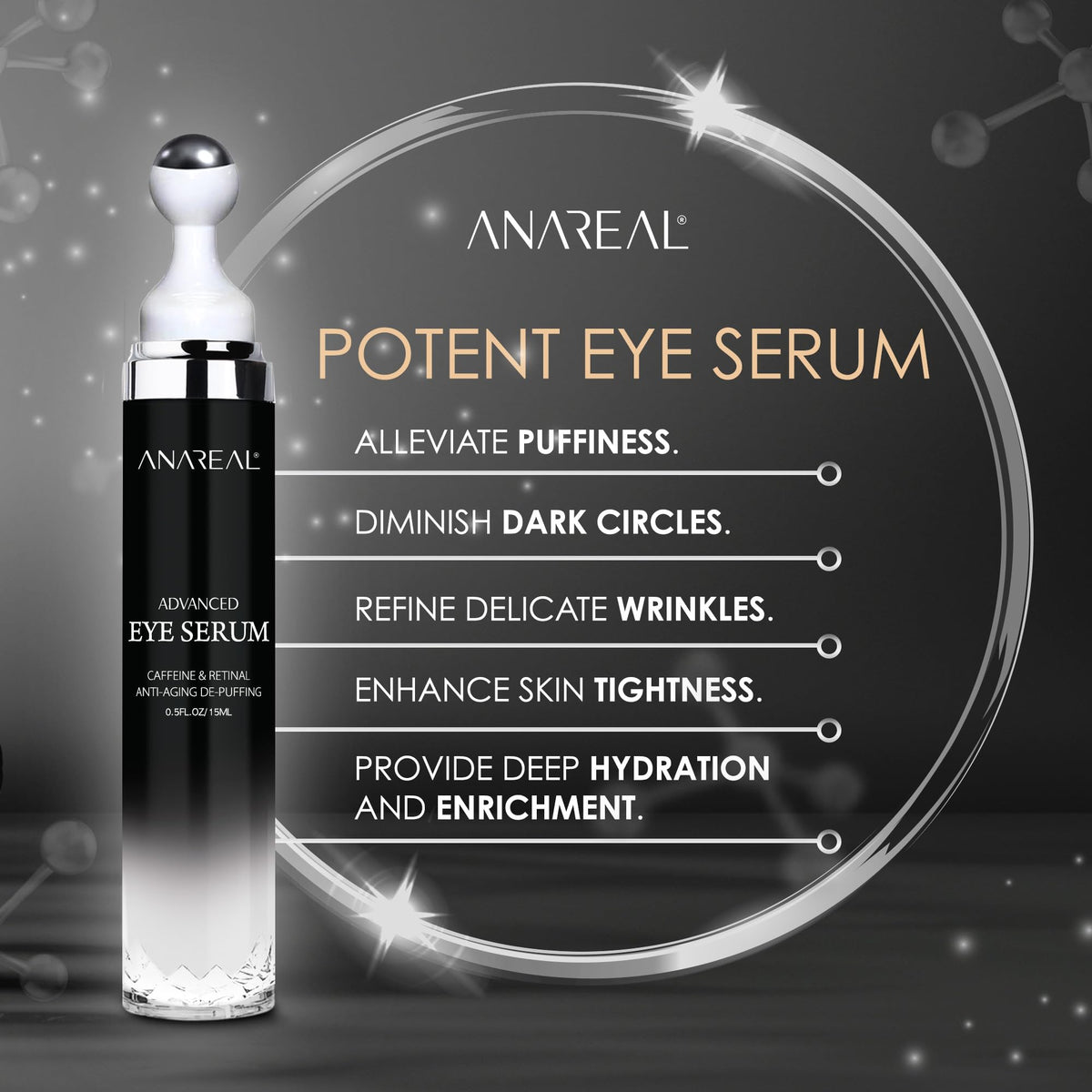 Close-up of ANAREAL Eye Bags cream texture