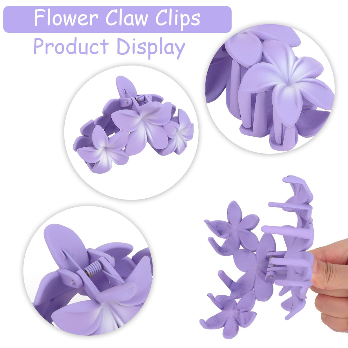 Close-up of ANBALA Flower Claw Clip in pink