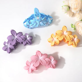 Close-up of ANBALA Hawaiian Plumeria Large Claw Clip design