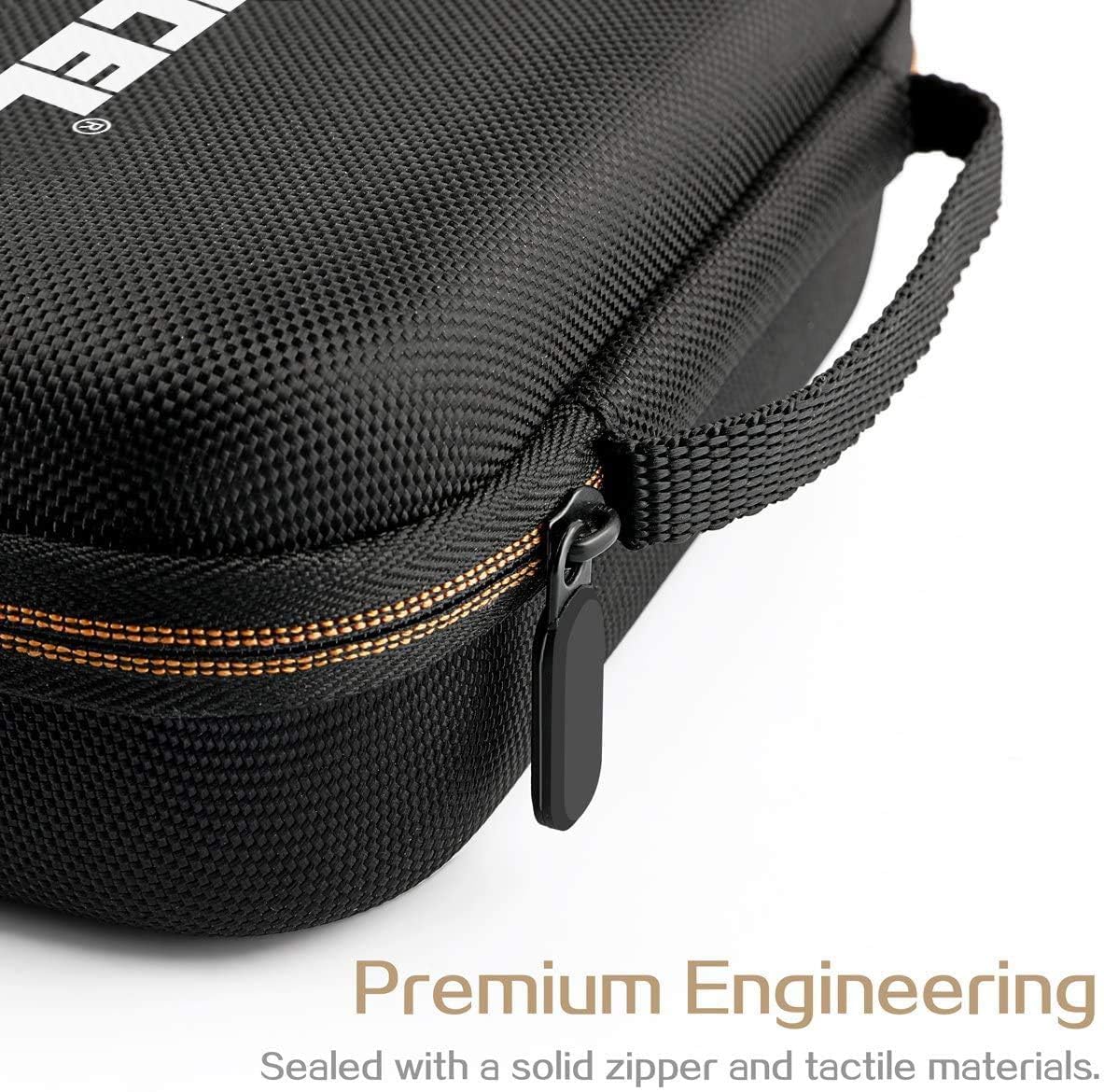 Close-up of ANCEL case materials and stitching