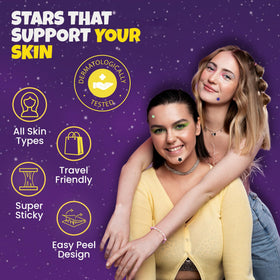 Close-up of Andlane Star Pimple Patches in three sizes