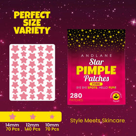 Close-up of Andlane star-shaped hydrocolloid pimple patches