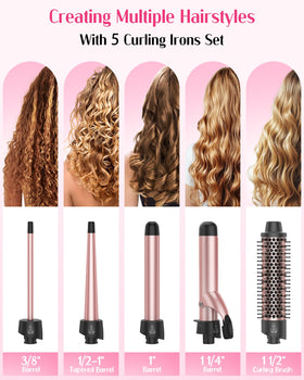 Close-up of ANIEKIN curling wand with interchangeable barrels