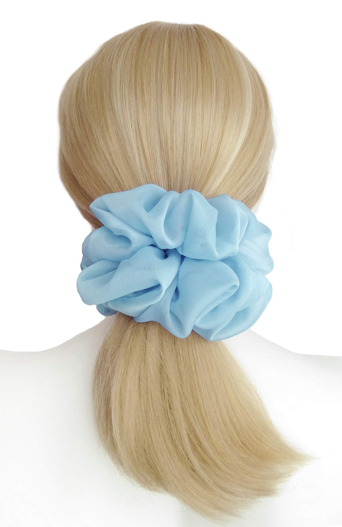 Close-up of AnnushkaHomeDecor Big Scrunchie showing soft chiffon texture
