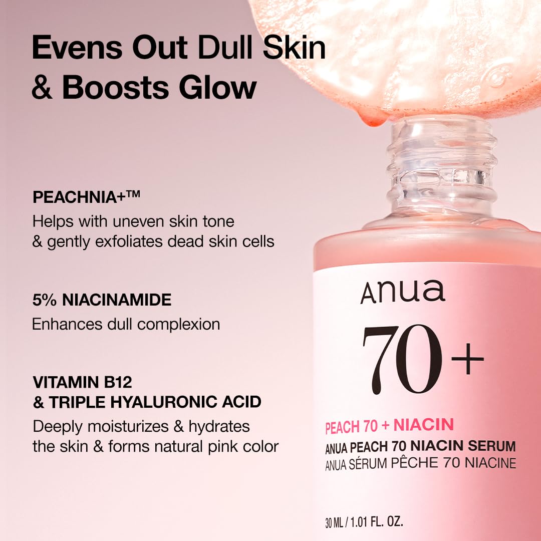 Close-up of ANUA Peach Serum texture on skin