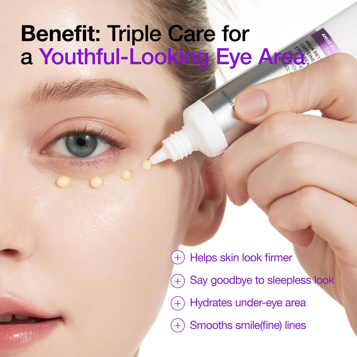 Close-up of ANUA Retinol eye cream texture