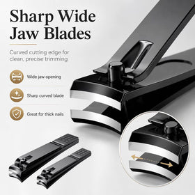 Close-up of Aogeili large nail clipper showing sharp stainless steel blade