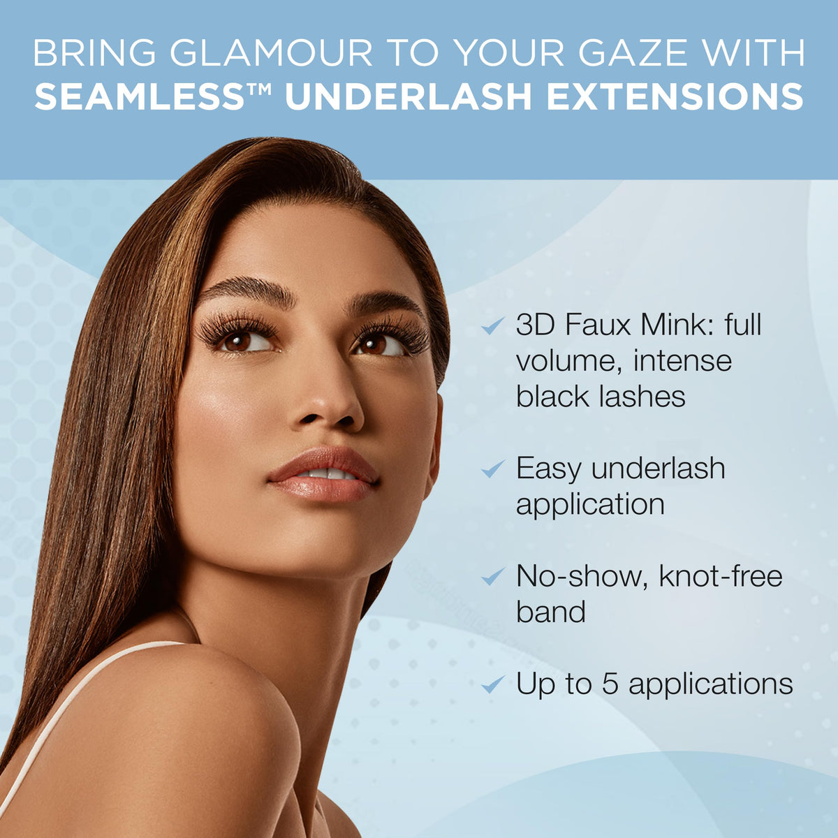 Close-up of Ardell 3D Faux Mink Underlash Extensions showing cluster arrangement