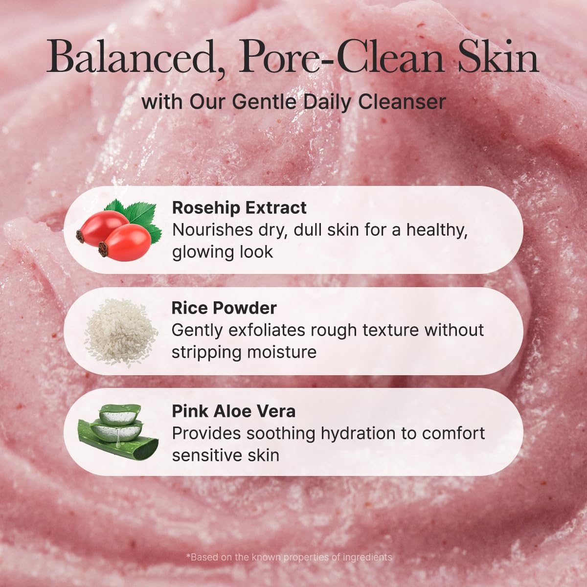 Close-up of ARENCIA Fresh Royal Rosehip Cleanser texture