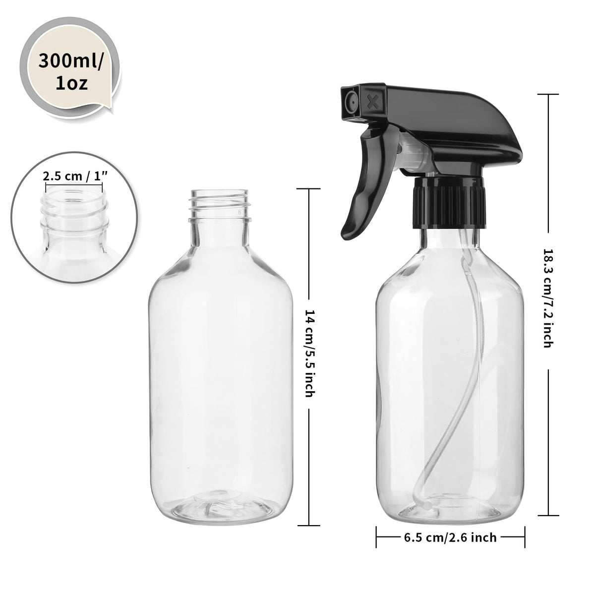 Close-up of Arkeiliy spray bottle nozzle showing fine mist setting