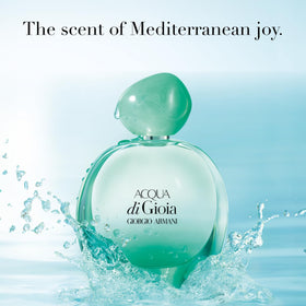 Close-up of Armani Beauty Acqua di Gioia Eau de Parfum bottle design