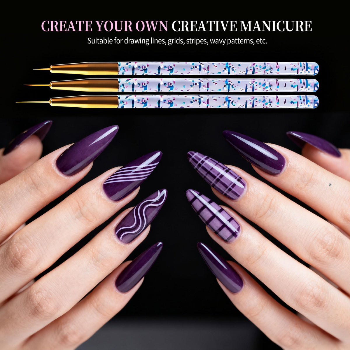 Close-up of Artdone nail dotting tools in the set