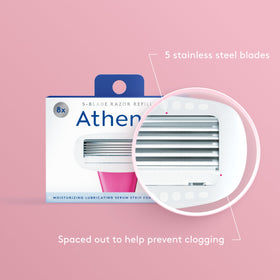 Close-up of Athena Club Women's Razor Blade infused with shea butter