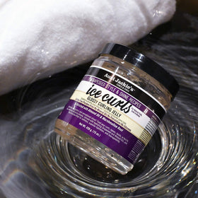 Close-up of Aunt Jackie's Ice Curls Glossy Curling Jelly ingredients