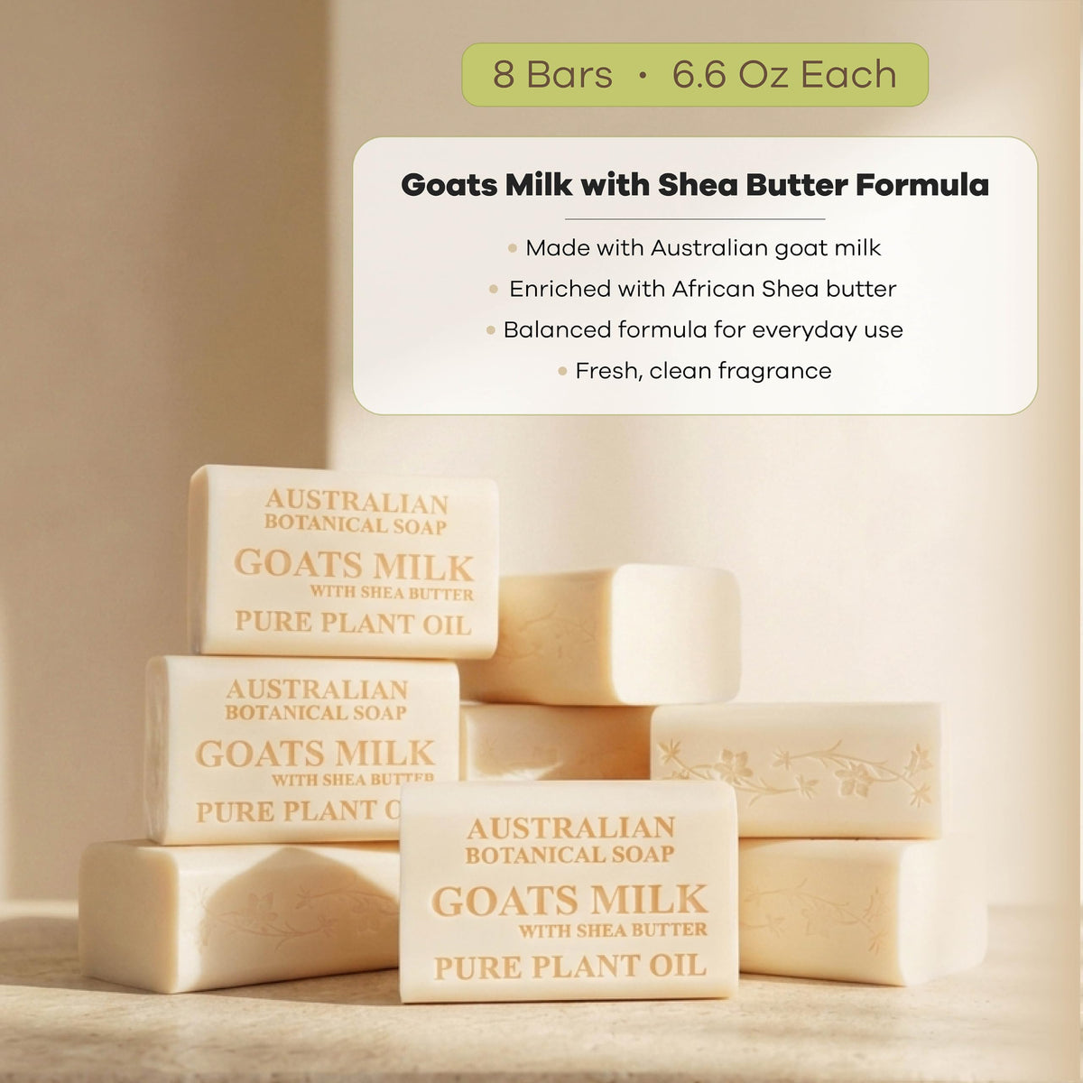 Close-up of Australian Botanical Soap Goat Milk Soap bar