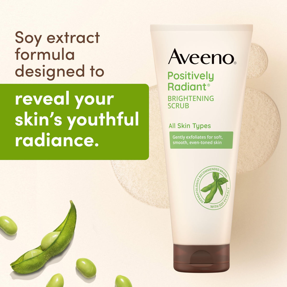 Close-up of Aveeno Positively Radiant Brightening Facial Scrub texture