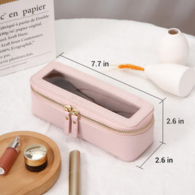 Close-up of Aveniee Clear Makeup Brush Bag zippers
