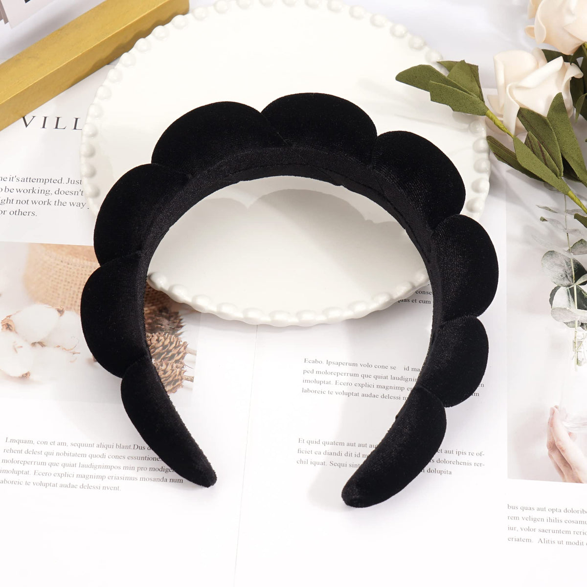 Close-up of Ayesha Spa Headband showing its fluffy texture