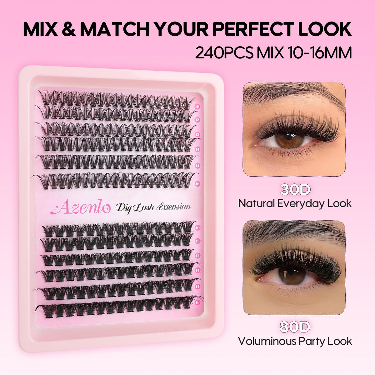 Close-up of Azenlo lash bond and seal glue included in the kit