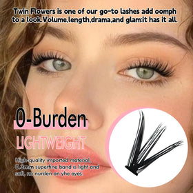 Close-up of Azenlo lash clusters showing C Curl
