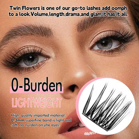 Close-up of Azenlo lash clusters with thin lash band