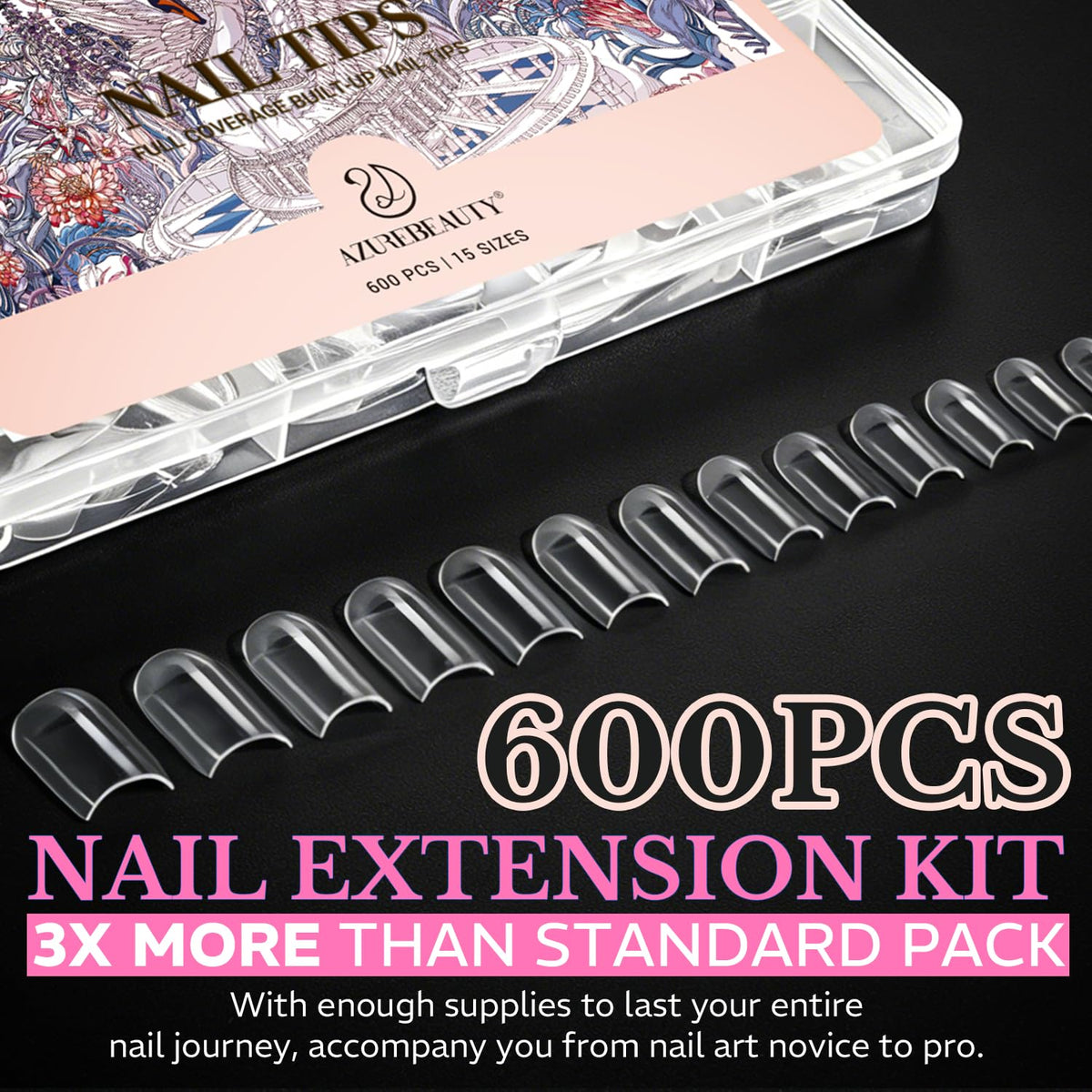 Close-up of AZUREBEAUTY nail tips texture