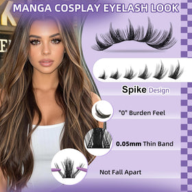 Close-up of B&Qaugen fluffy spiky manga lashes