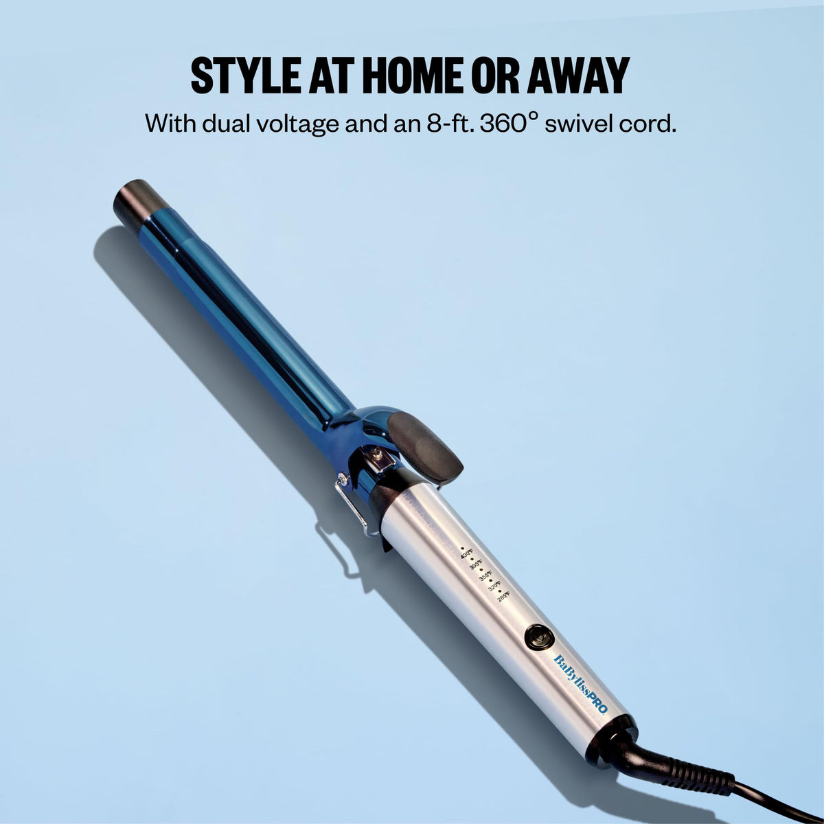 Close-up of BaBylissPRO Nano Titanium Curling Iron barrel