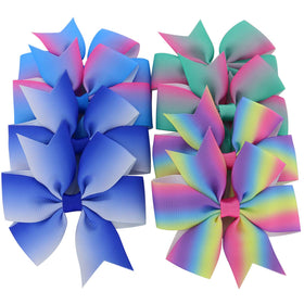 Close-up of Babymatch Rainbow Bows Hair Clips