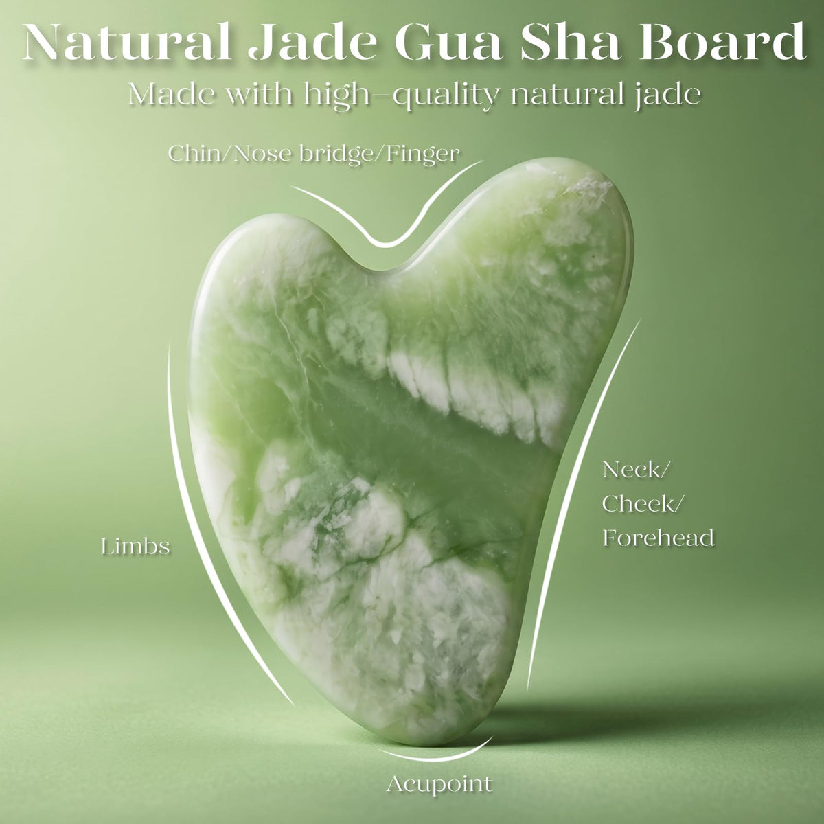 Close-up of BAIMEI Jade Roller showing jade texture