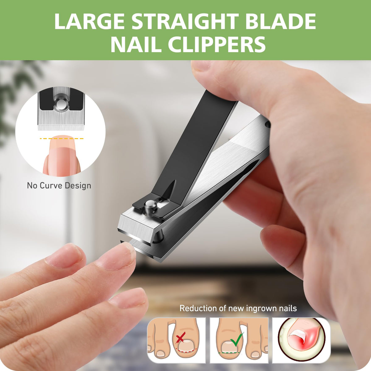 Close-up of Baluca toenail clippers sharp blades and wide jaw