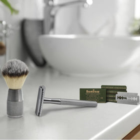 Close-up of Bambaw Double Edge Safety Razor Blade