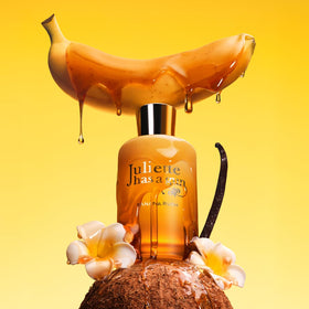 Close-up of Banana Rush fragrance bottle in the Discovery Box
