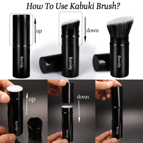 Close-up of Banidy Retractable Kabuki Brush bristles