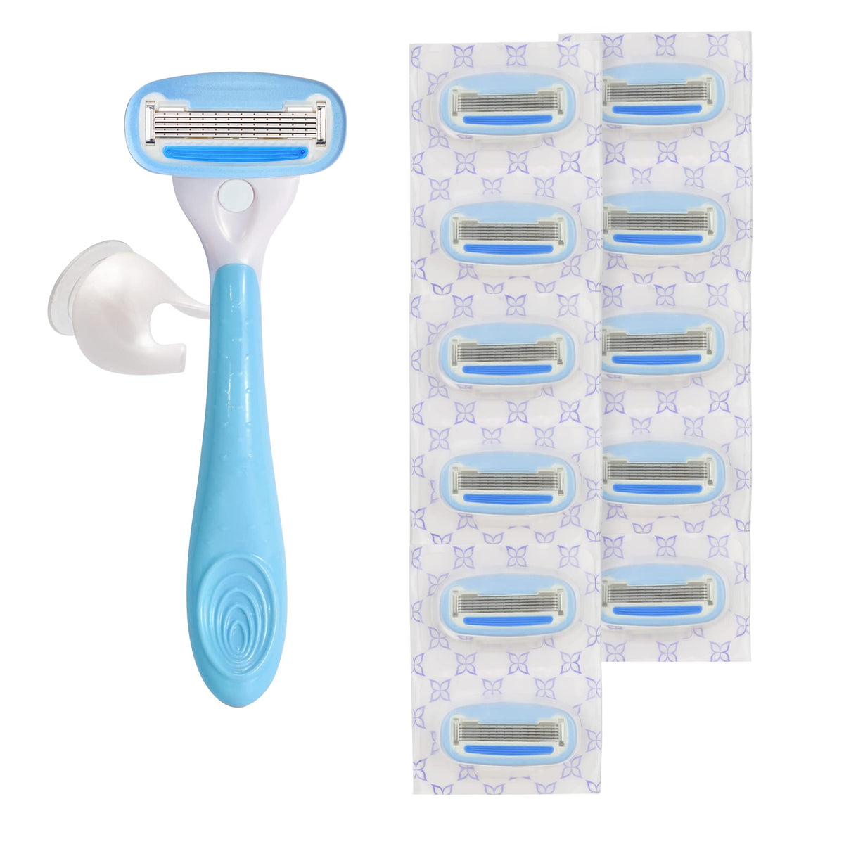 Close-up of Basics 5-Blade Razor cartridges