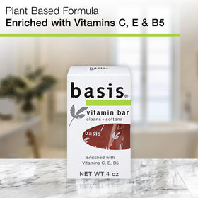 Close-up of Basis Vitamin Bar Soap showing one bar