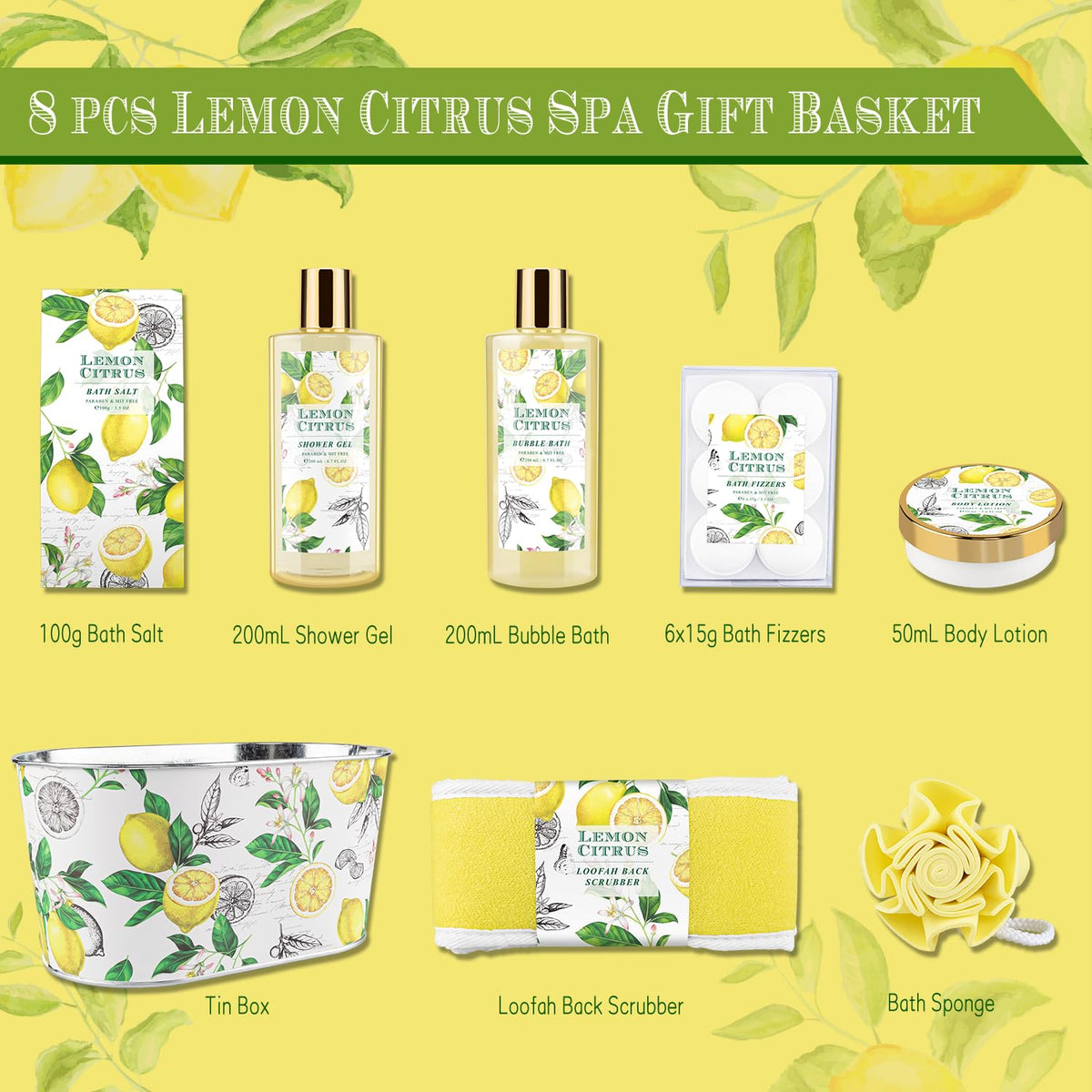Close-up of bath fizzers and shower gel in ArioseMonde set