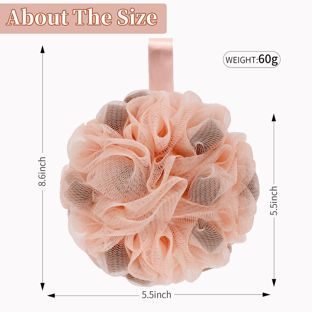 Close-up of BCKENEY Bath Loofah Shower Sponge texture