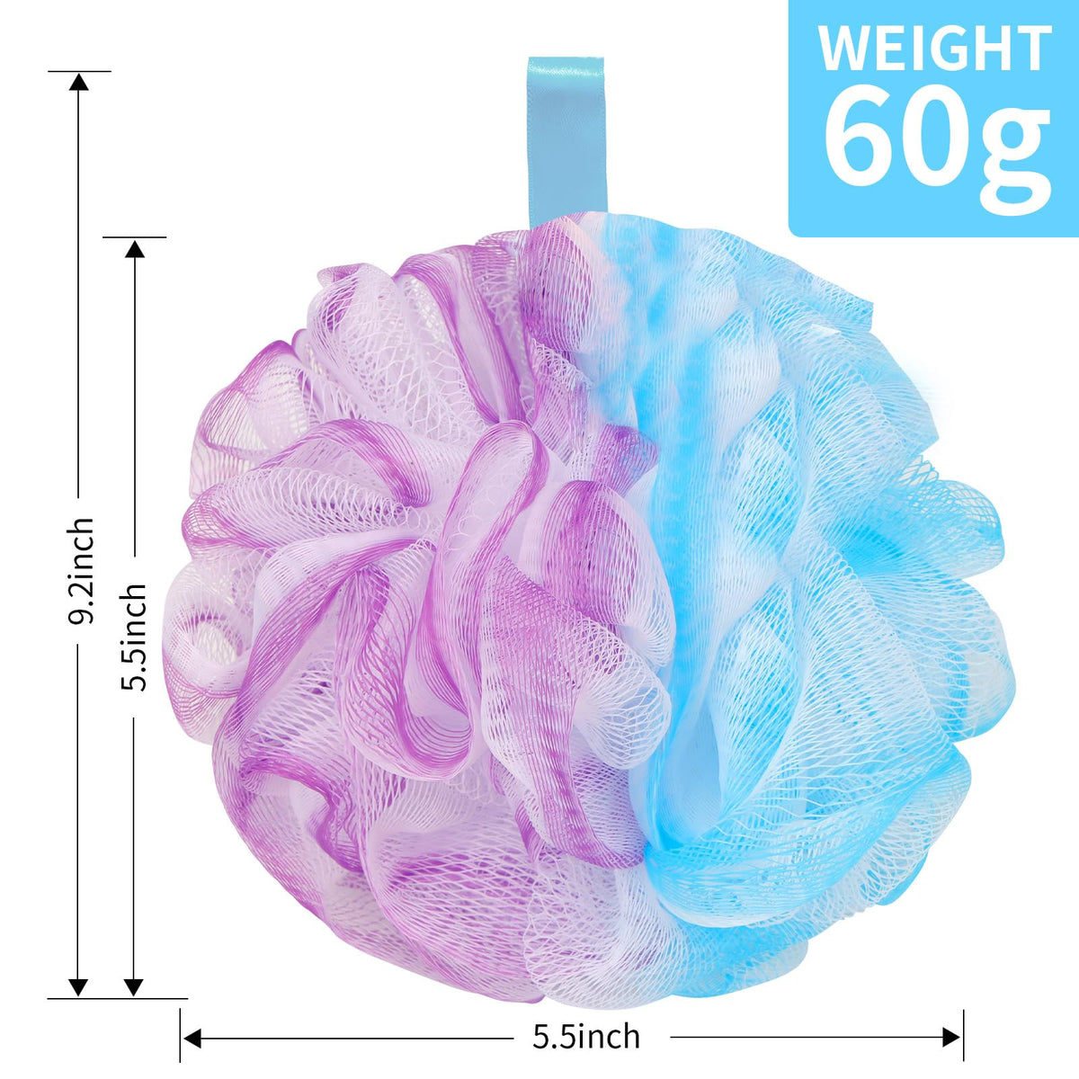 Close-up of BCKENEY soft mesh loofah sponge texture