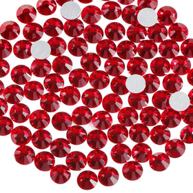 Close-up of BEADSLAND SS10 dark siam rhinestones showing size