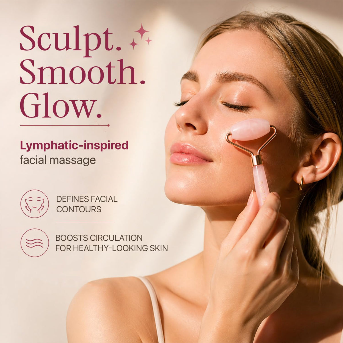Close-up of Beauty by Earth Rose Quartz Face Roller